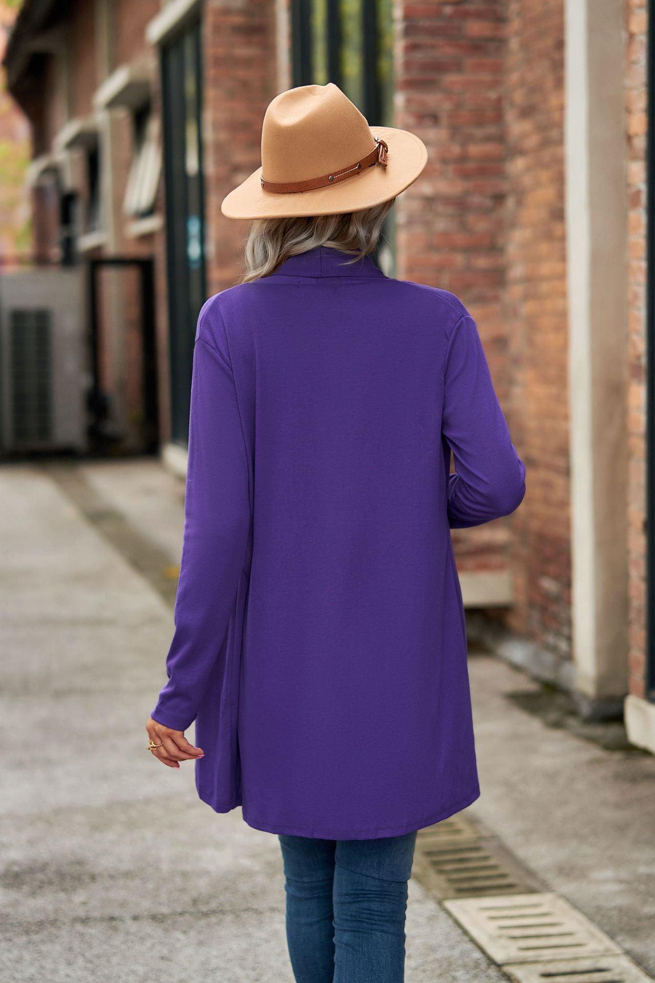 Open Front Long Sleeve Top BLUE ZONE PLANET
