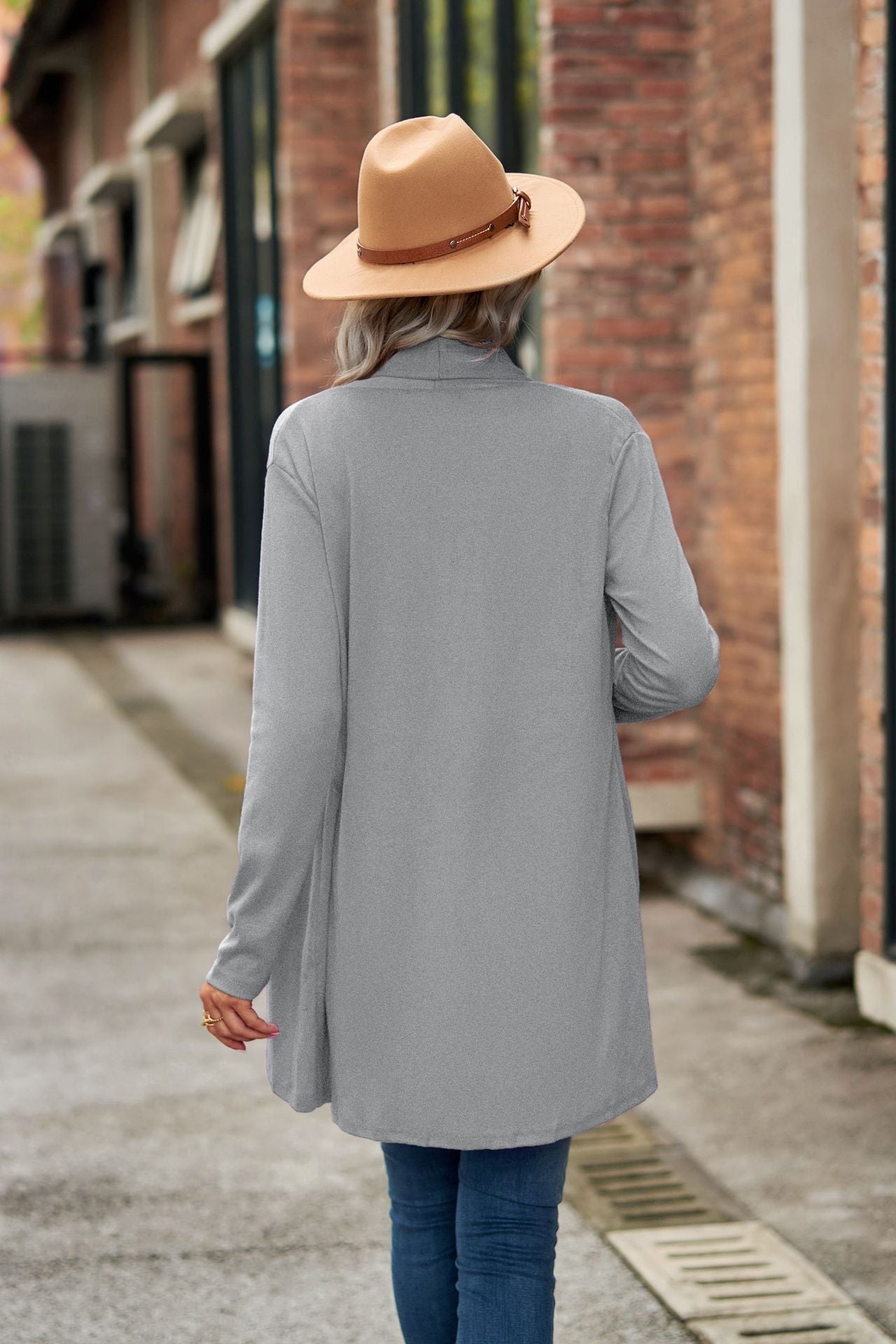 Open Front Long Sleeve Top BLUE ZONE PLANET