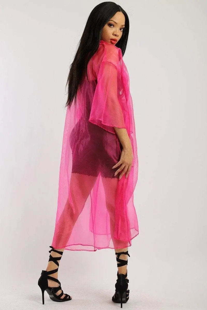 Organza Chiffon Kimono Cardigan Blue Zone Planet
