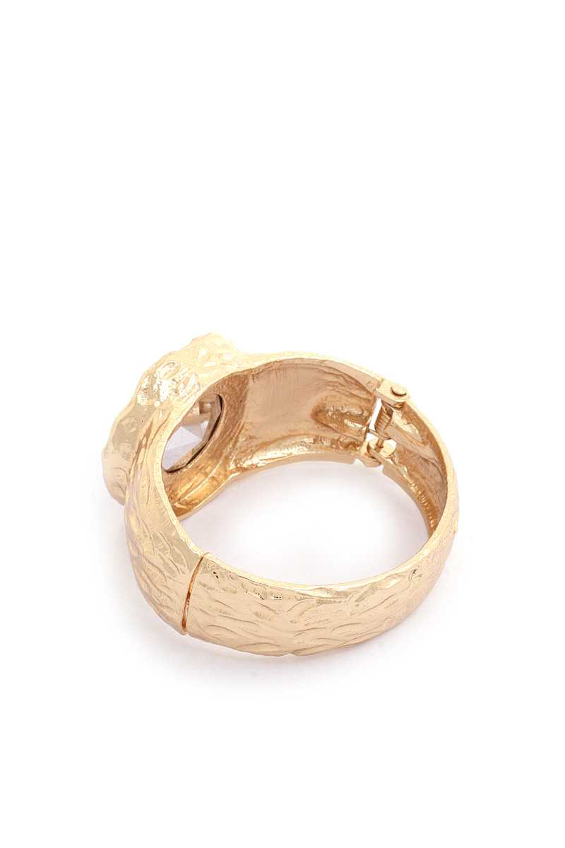 Oval Crystal Metal Cuff Bracelet Blue Zone Planet