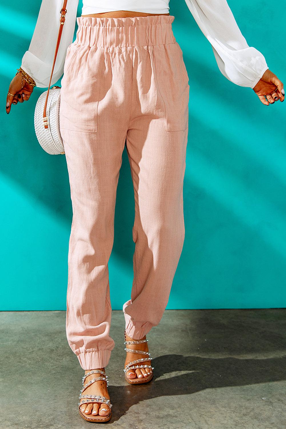 Paperbag Waist Joggers with Pockets BLUE ZONE PLANET