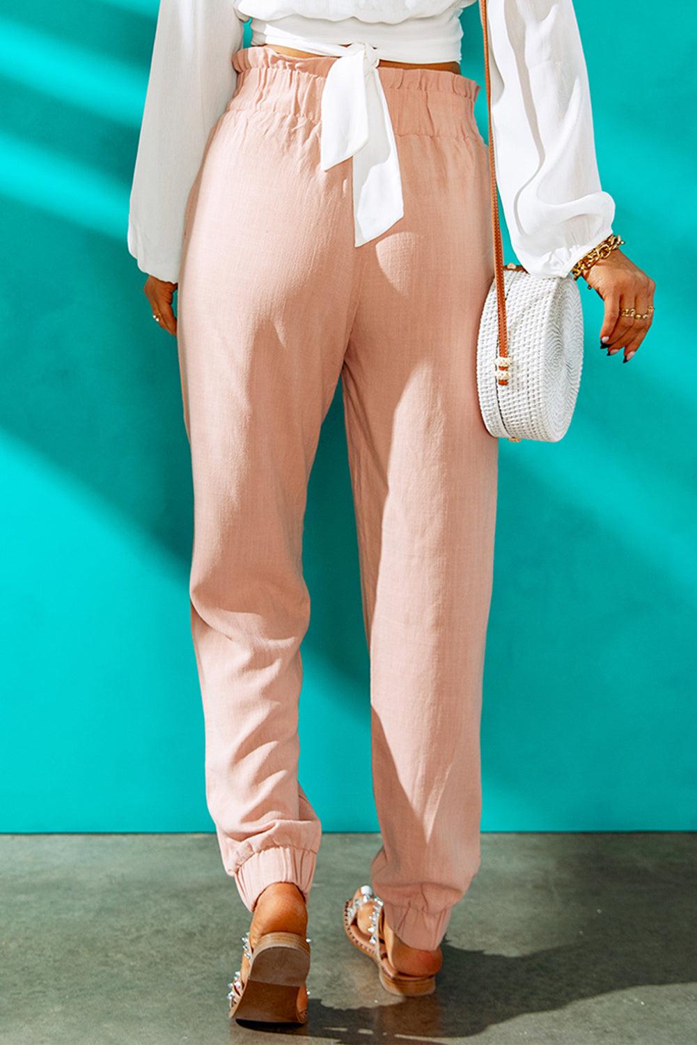 Paperbag Waist Joggers with Pockets BLUE ZONE PLANET