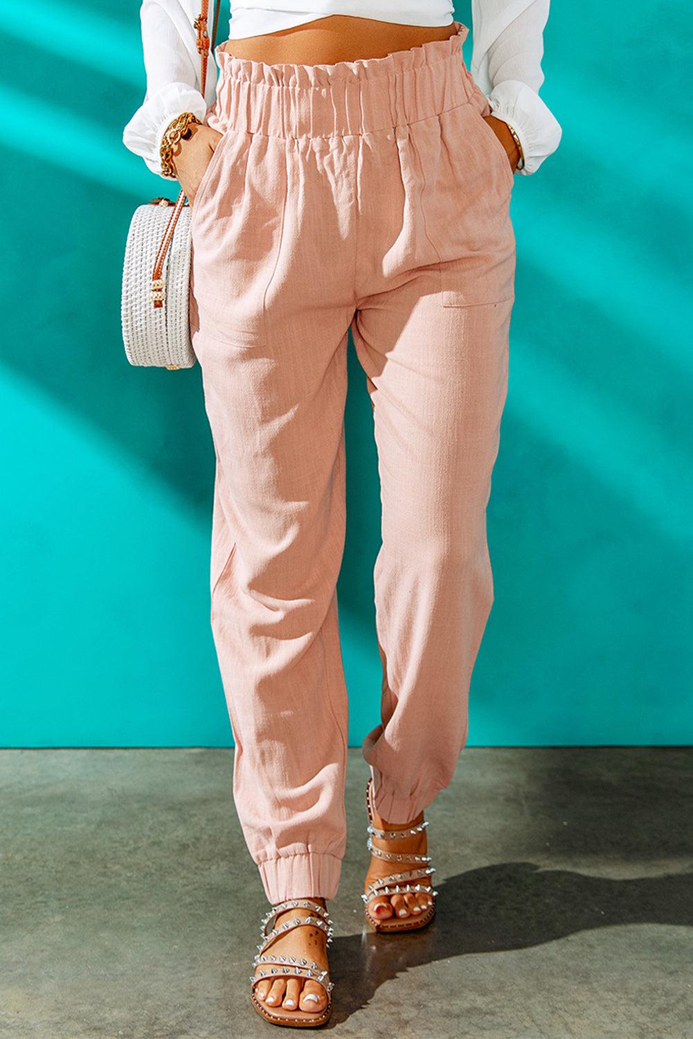 Paperbag Waist Joggers with Pockets BLUE ZONE PLANET