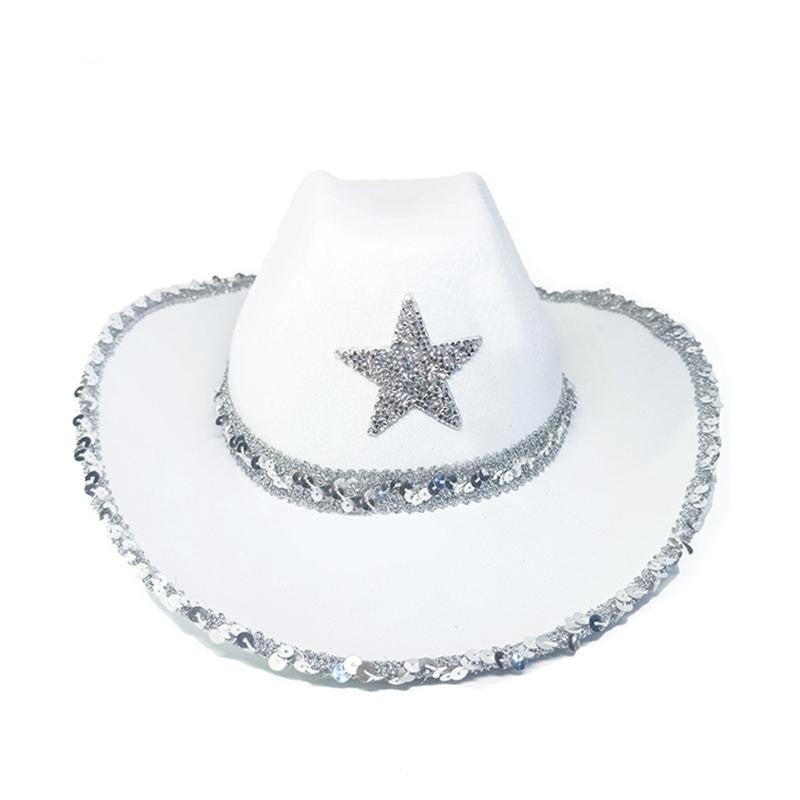 Party Bilateral Sequined Cowboy Hat Blue Zone Planet