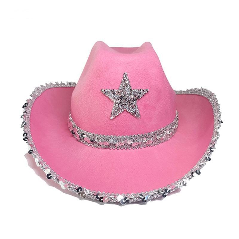 Party Bilateral Sequined Cowboy Hat Blue Zone Planet