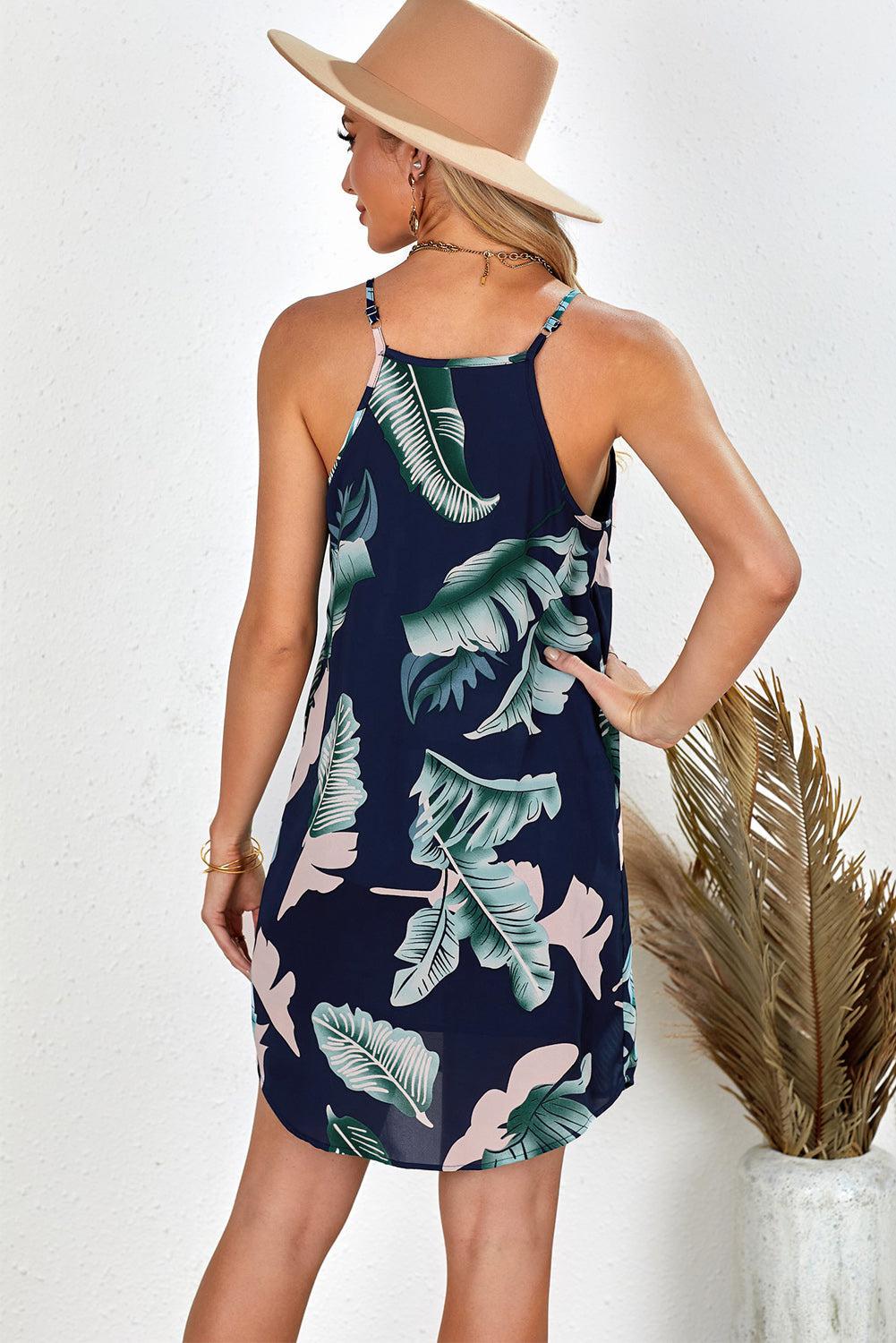 Peony Print Sleeveless Dress BLUE ZONE PLANET