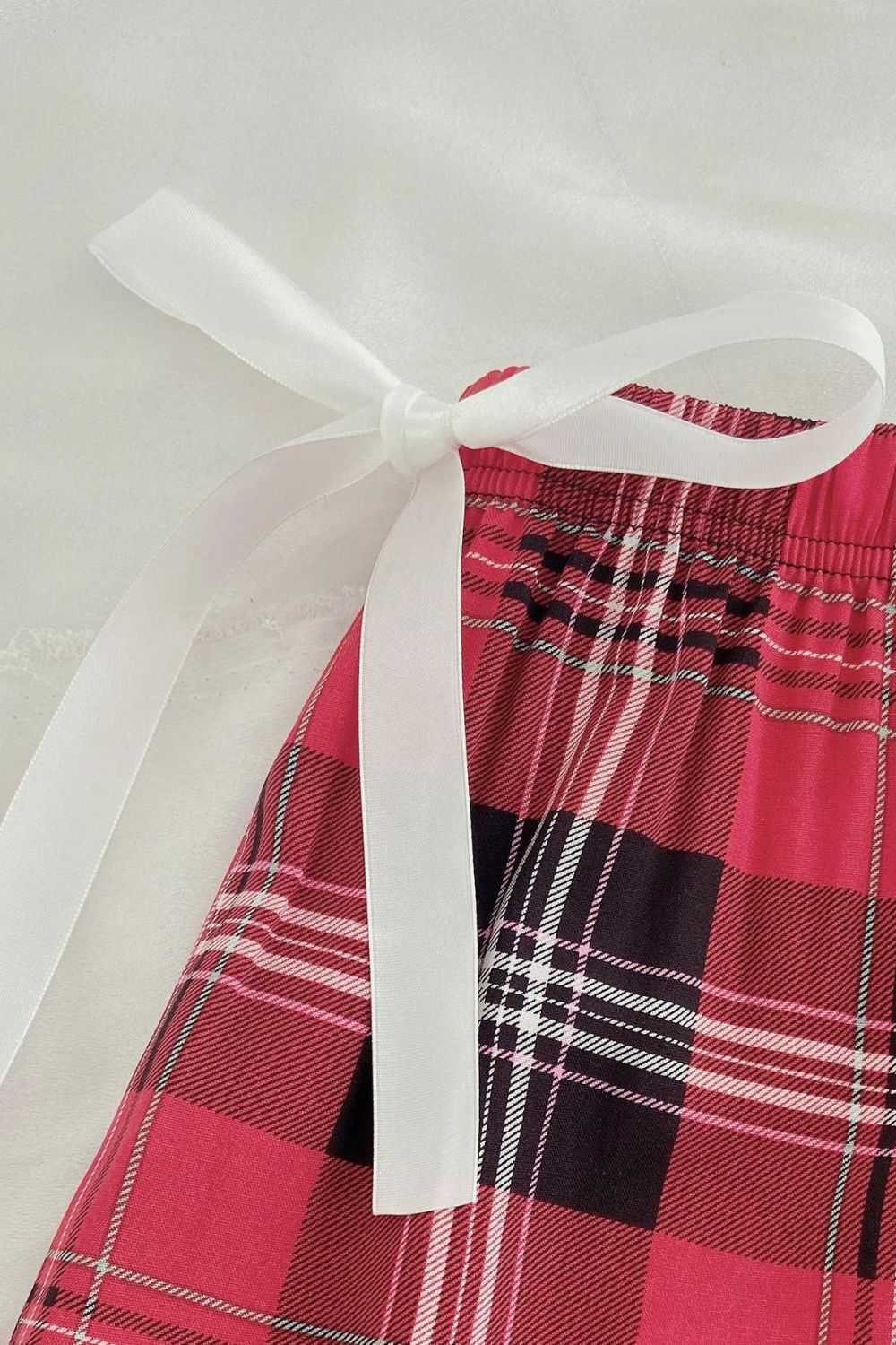 Plaid Tied Loungewear Pants BLUE ZONE PLANET