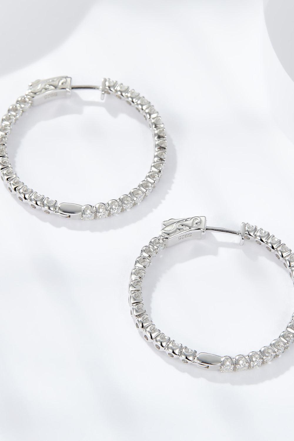 Platinum-Plated Moissanite Huggie Earrings BLUE ZONE PLANET