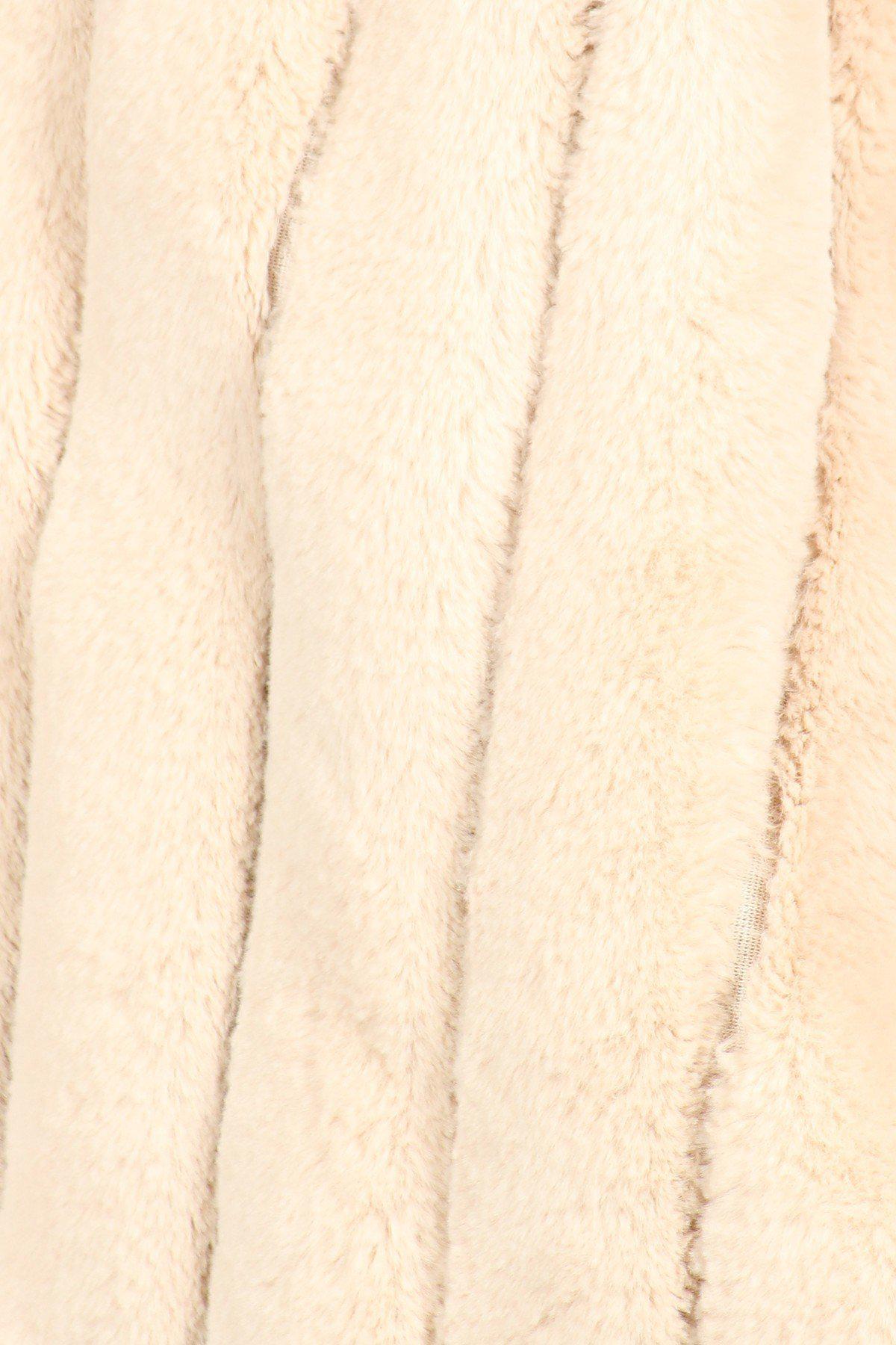 Plus Size Faux Fur Vest Jacket With Open Front, Hi-lo Hem, And Pockets Blue Zone Planet