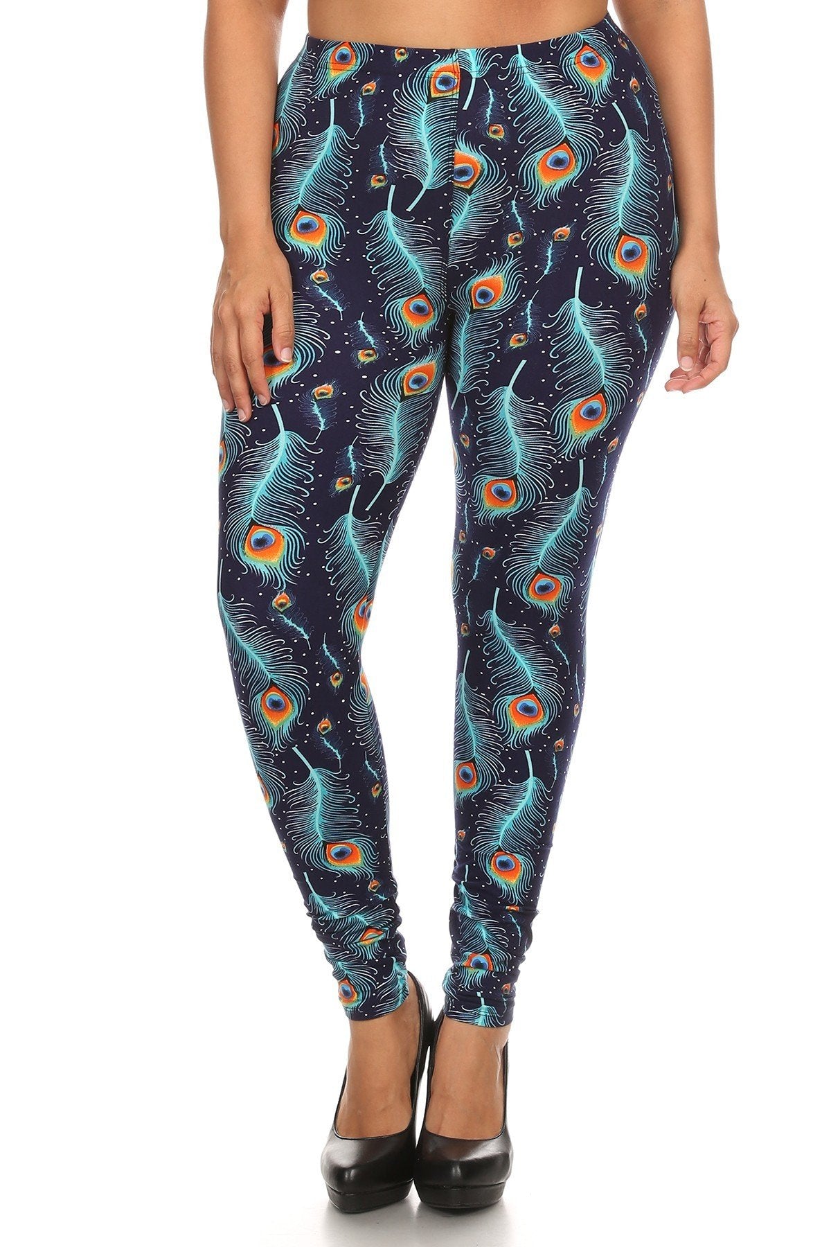 One Size Printed Leggings - Blue Multi Printed