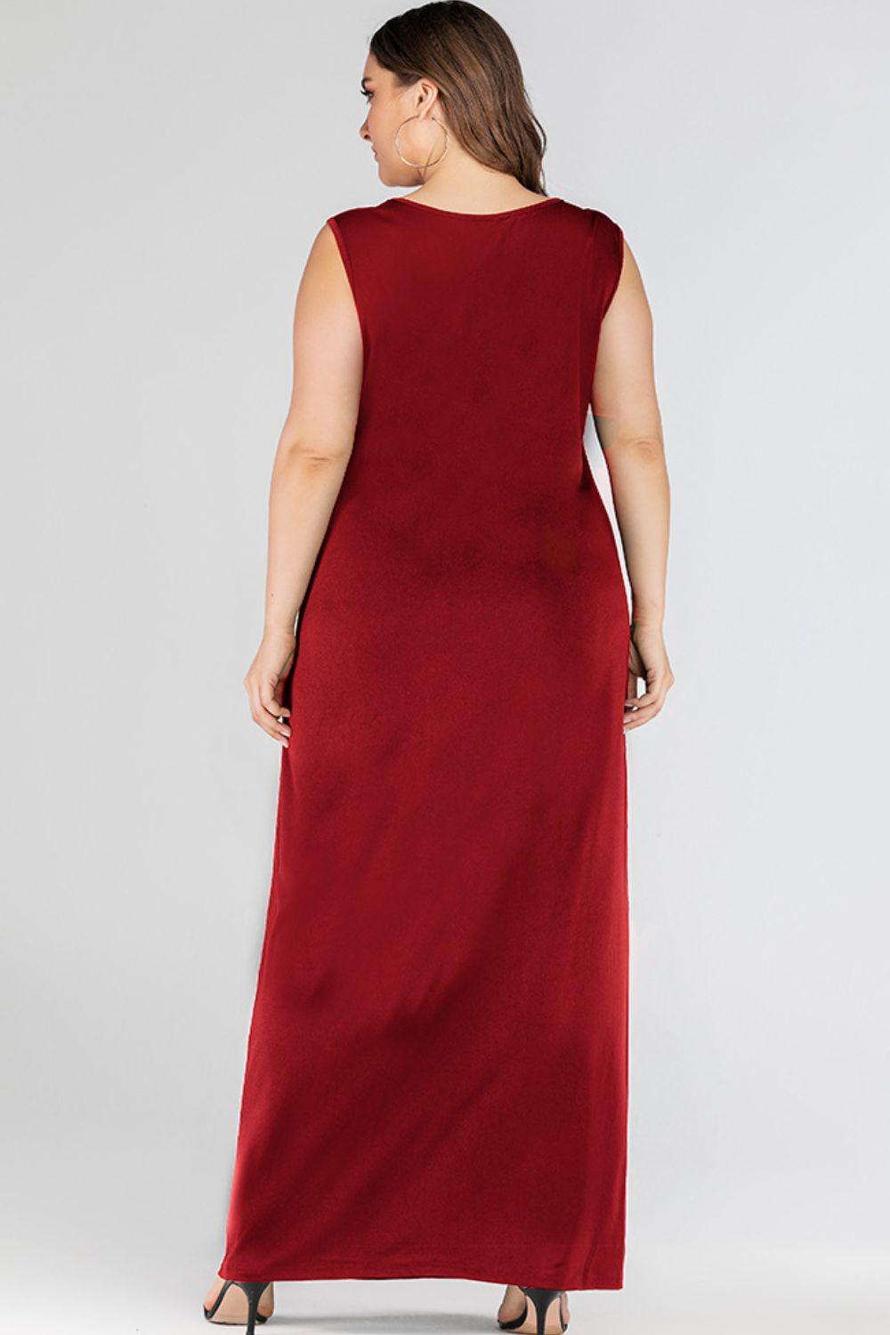 Plus Size Scoop Neck Maxi Tank Dress BLUE ZONE PLANET