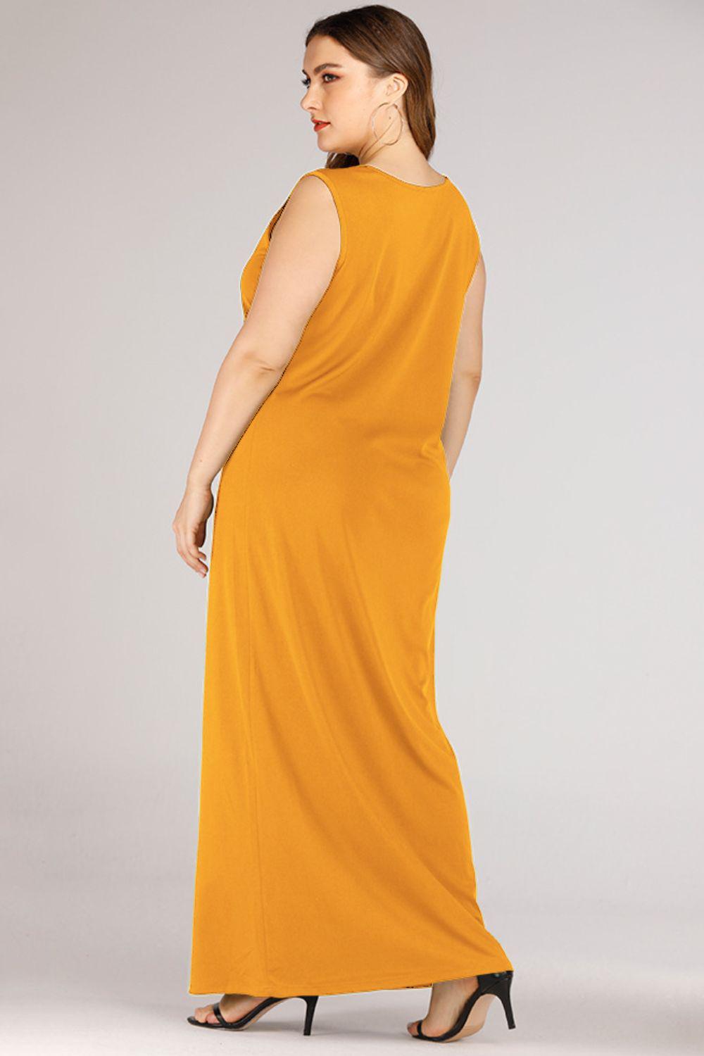 Plus Size Scoop Neck Maxi Tank Dress BLUE ZONE PLANET