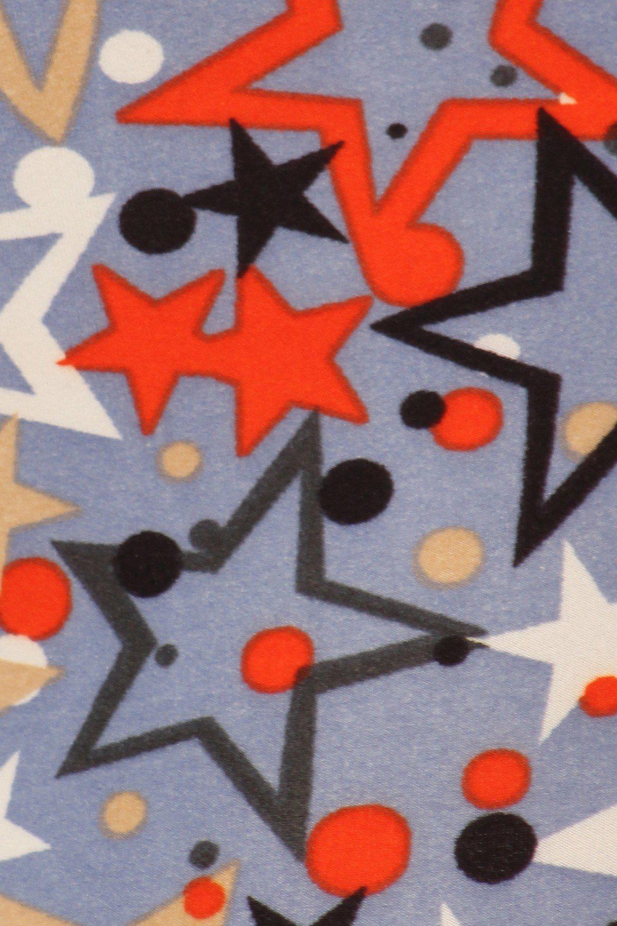 Plus Size Star Print, Full Length Leggings In A Slim Fitting Style With A Banded High Waist Blue Zone Planet