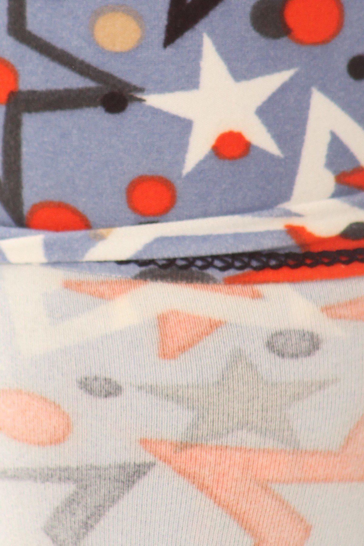 Plus Size Star Print, Full Length Leggings In A Slim Fitting Style With A Banded High Waist Blue Zone Planet