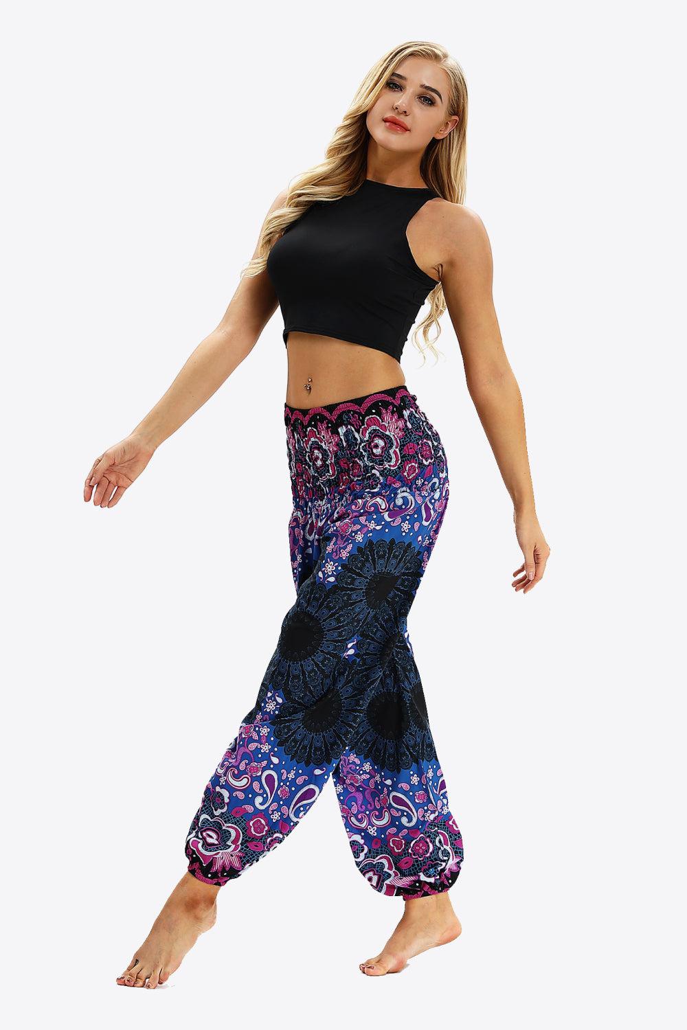 Printed Jogger Pants with Pockets BLUE ZONE PLANET