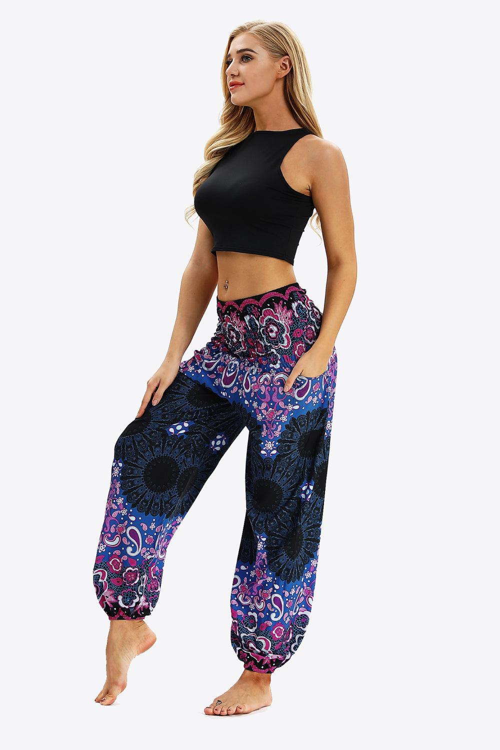 Printed Jogger Pants with Pockets BLUE ZONE PLANET