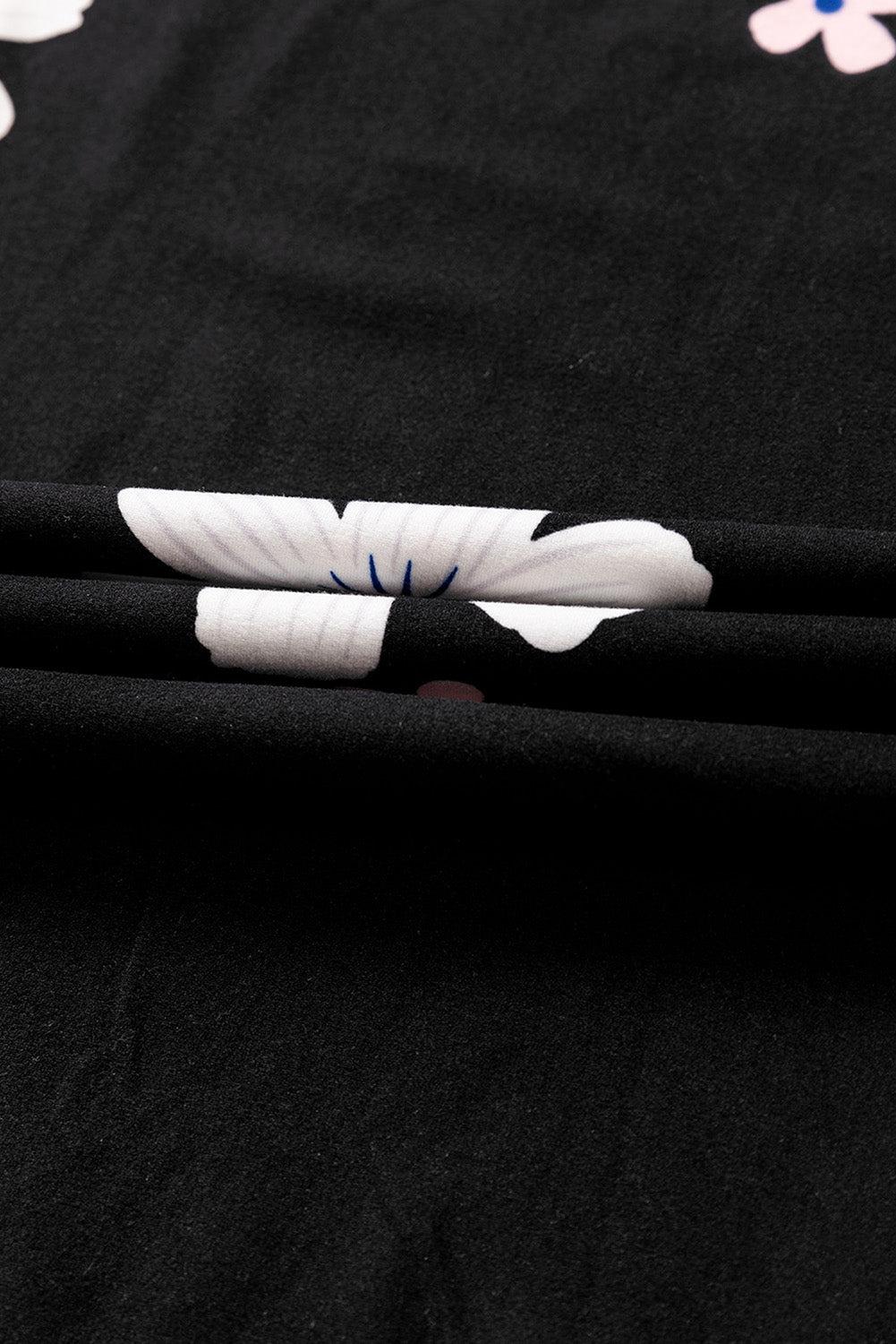 Printed Side Slit Round Neck Tank BLUE ZONE PLANET