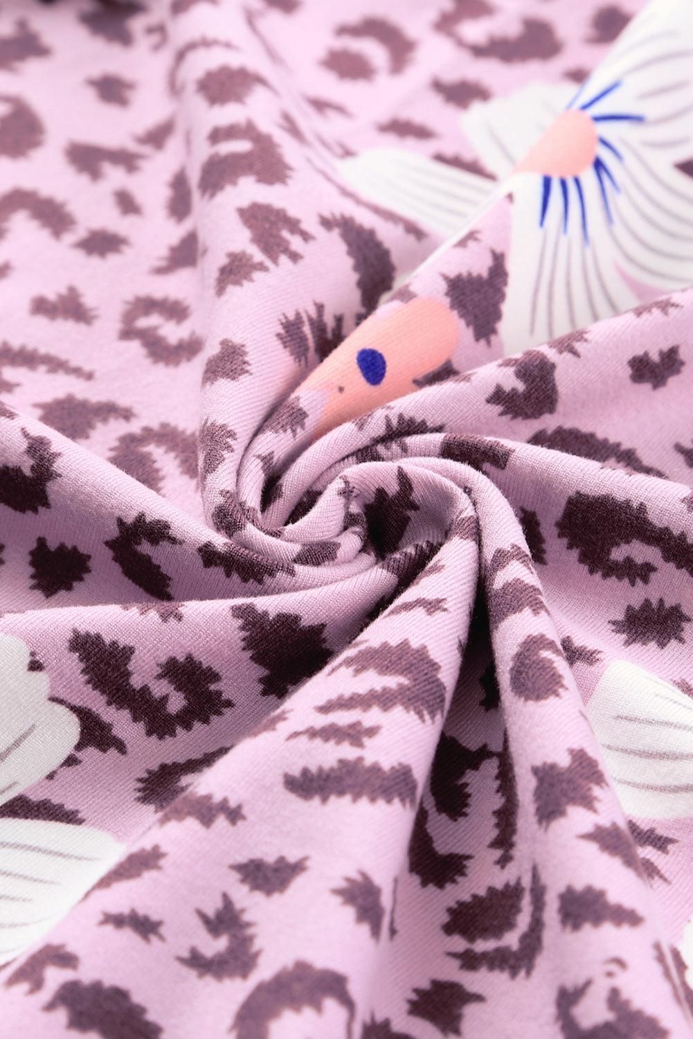 Printed Side Slit Round Neck Tank BLUE ZONE PLANET