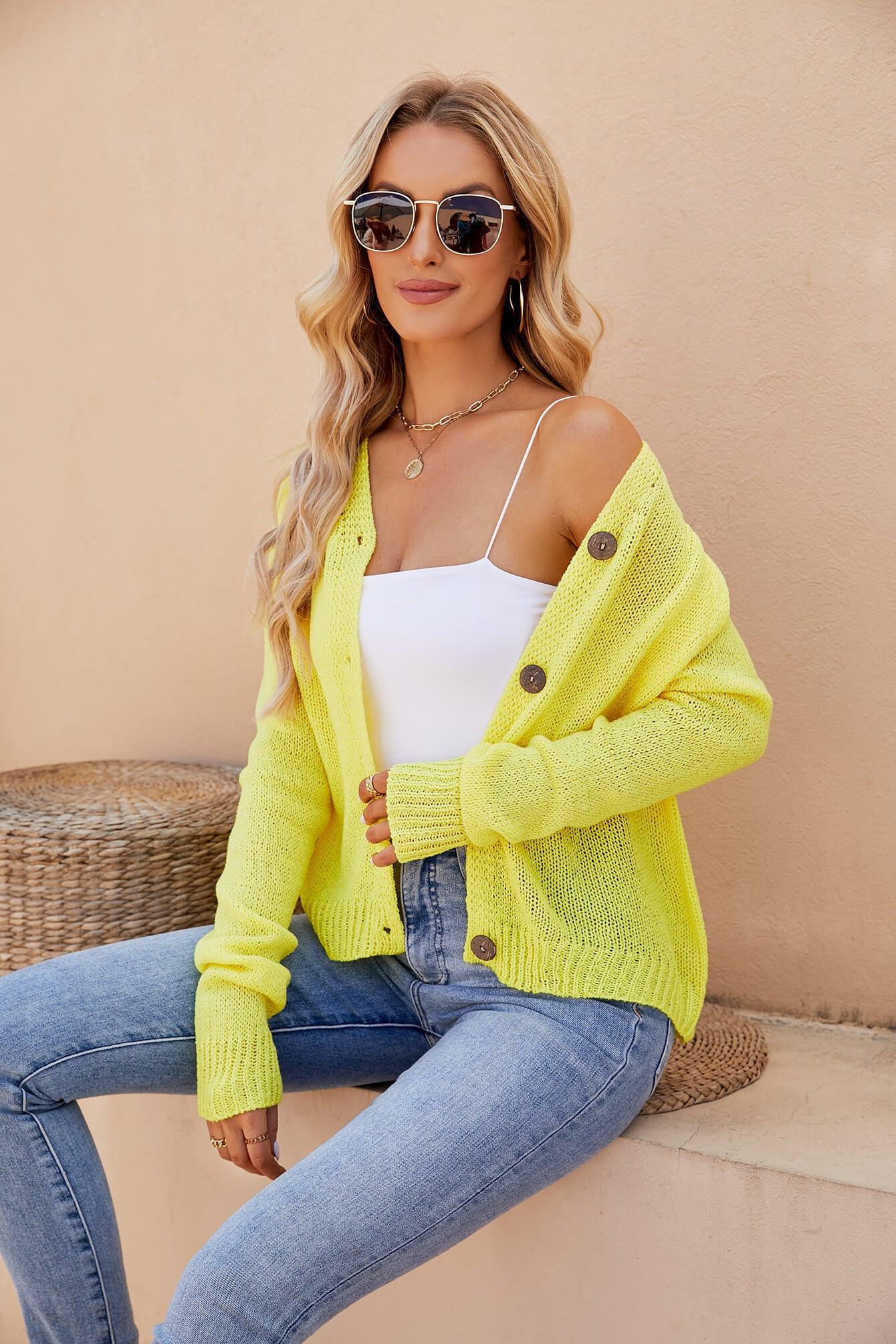 Raglan Sleeve Button Front Cardigan BLUE ZONE PLANET