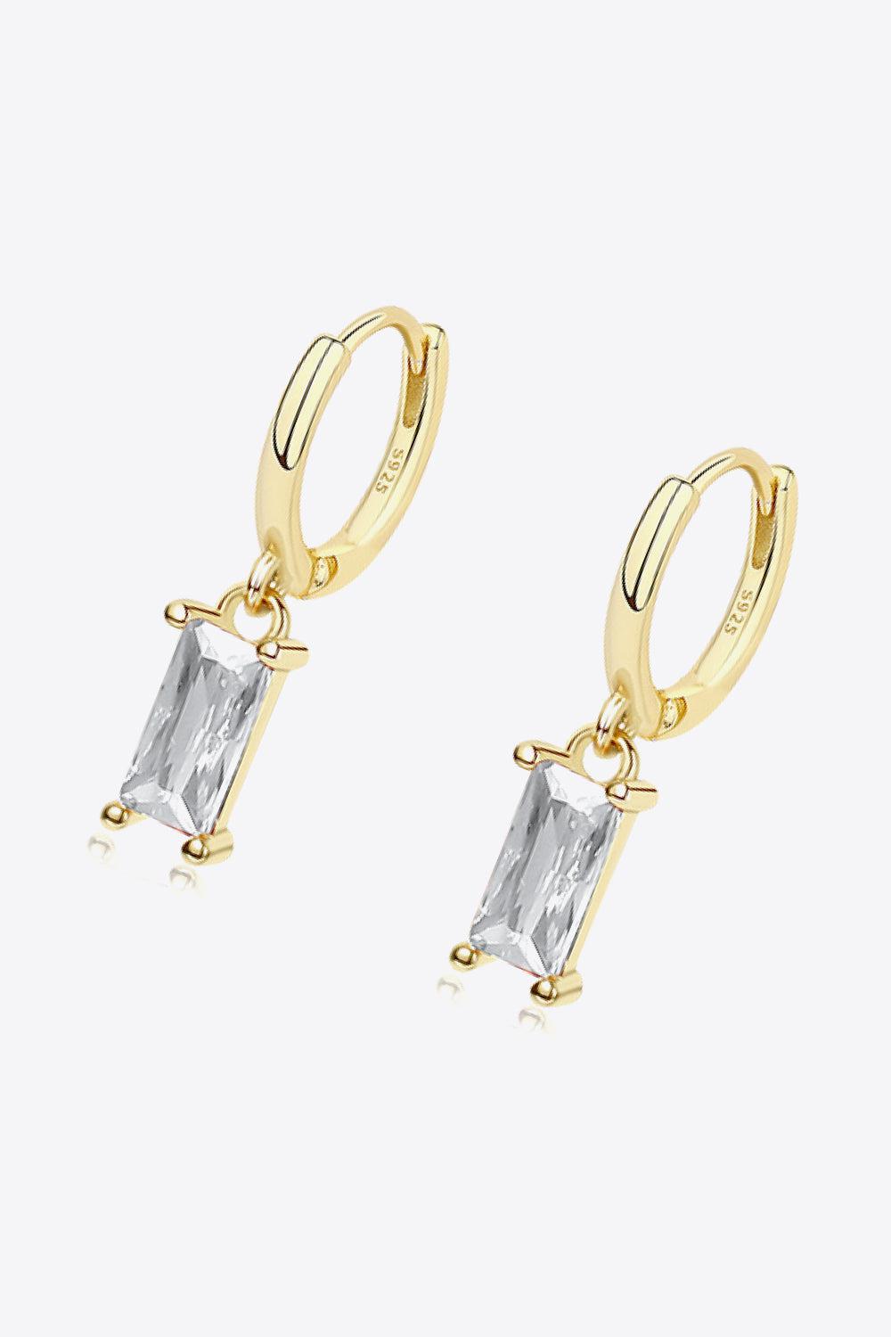 Retro 925 Sterling Silver Cubic Zirconia Drop Earrings BLUE ZONE PLANET
