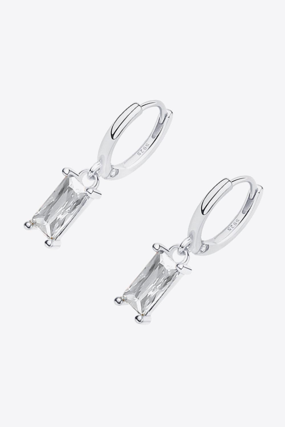 Retro 925 Sterling Silver Cubic Zirconia Drop Earrings BLUE ZONE PLANET
