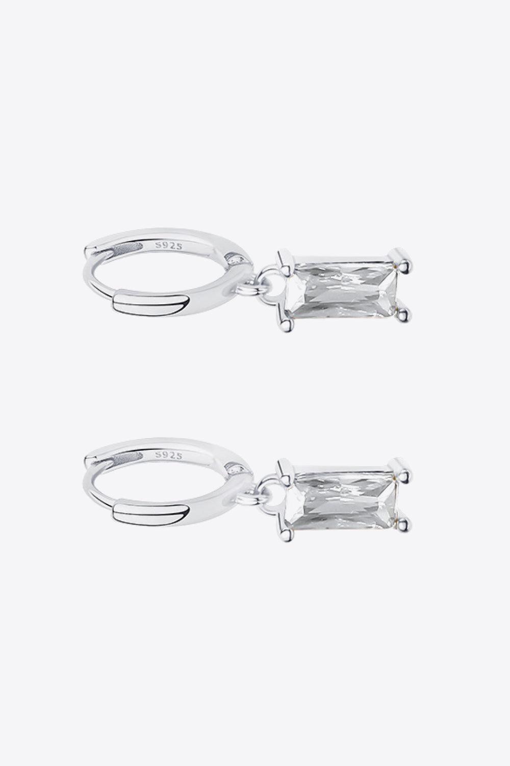 Retro 925 Sterling Silver Cubic Zirconia Drop Earrings BLUE ZONE PLANET