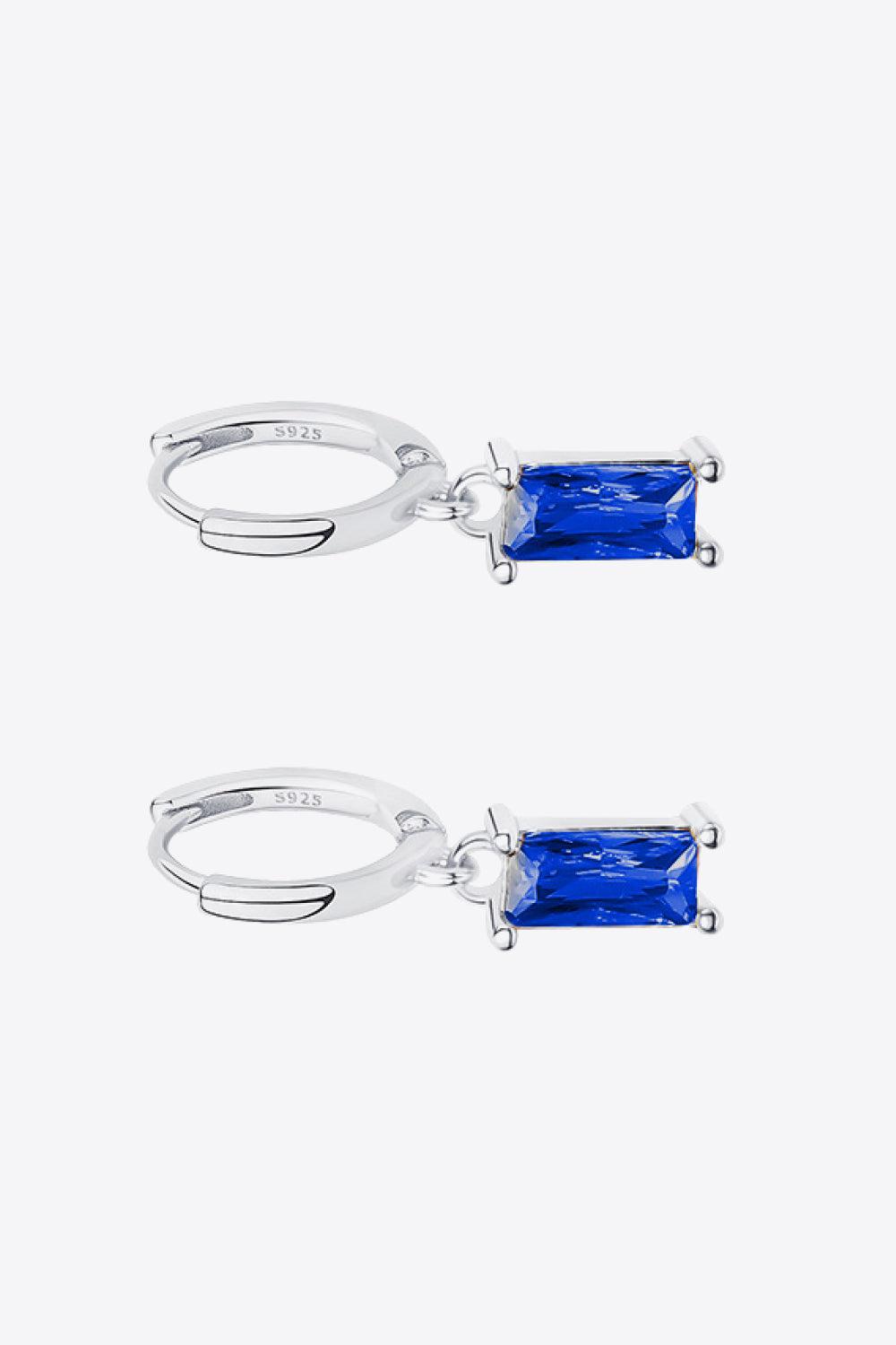Retro 925 Sterling Silver Cubic Zirconia Drop Earrings BLUE ZONE PLANET