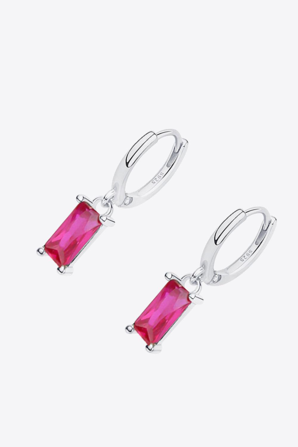 Retro 925 Sterling Silver Cubic Zirconia Drop Earrings BLUE ZONE PLANET