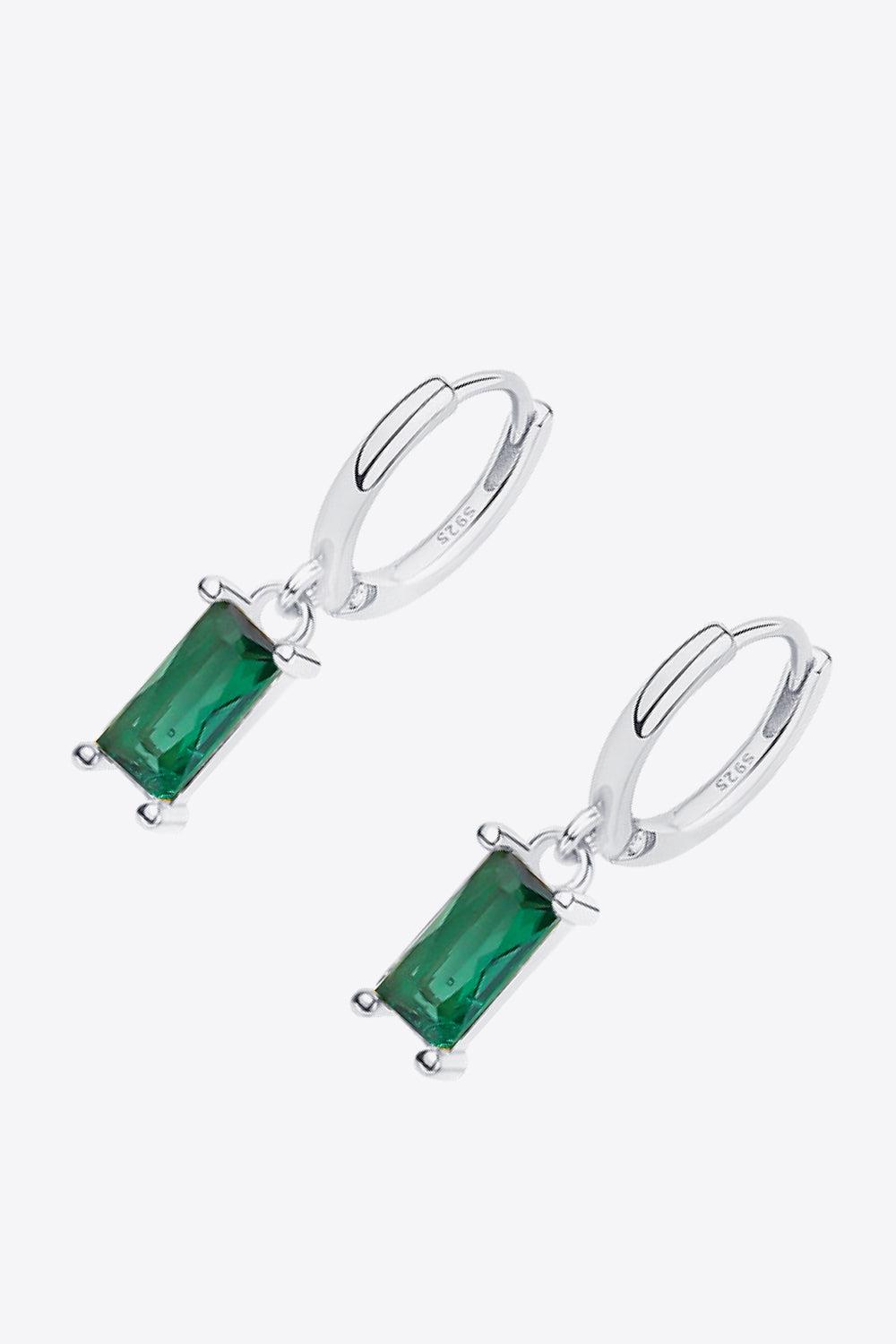 Retro 925 Sterling Silver Cubic Zirconia Drop Earrings BLUE ZONE PLANET