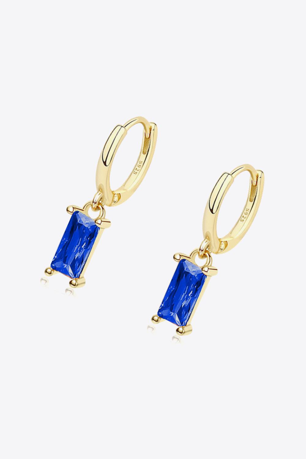 Retro 925 Sterling Silver Cubic Zirconia Drop Earrings BLUE ZONE PLANET