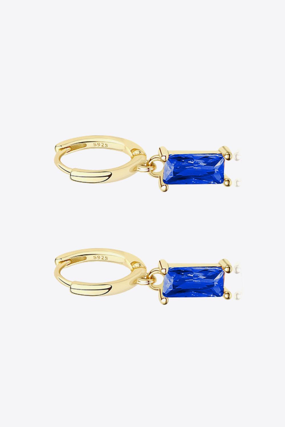Retro 925 Sterling Silver Cubic Zirconia Drop Earrings BLUE ZONE PLANET