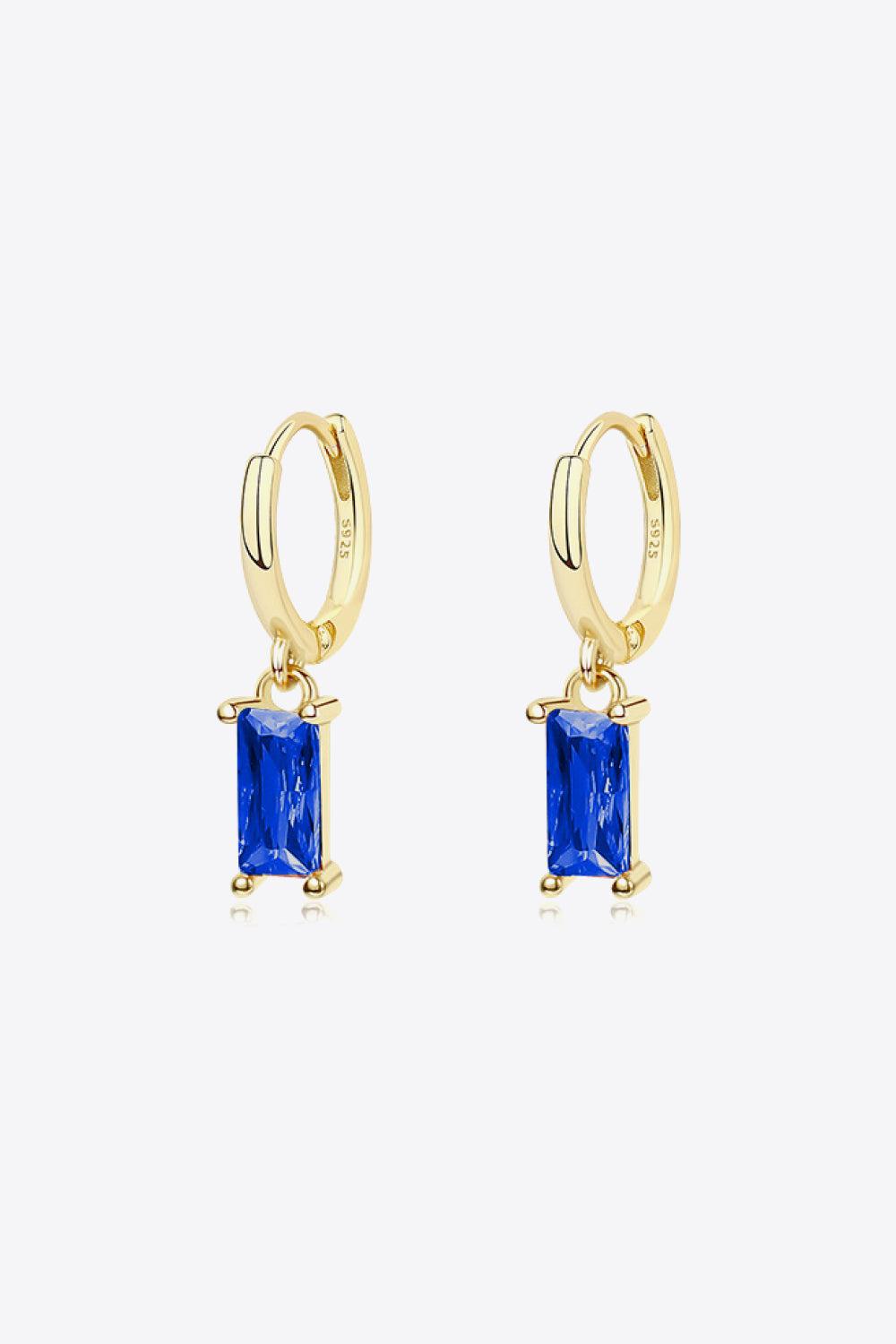 Retro 925 Sterling Silver Cubic Zirconia Drop Earrings BLUE ZONE PLANET