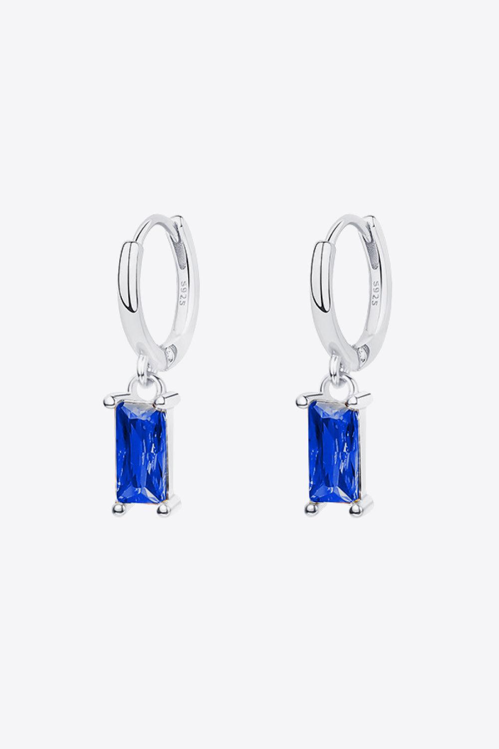 Retro 925 Sterling Silver Cubic Zirconia Drop Earrings BLUE ZONE PLANET
