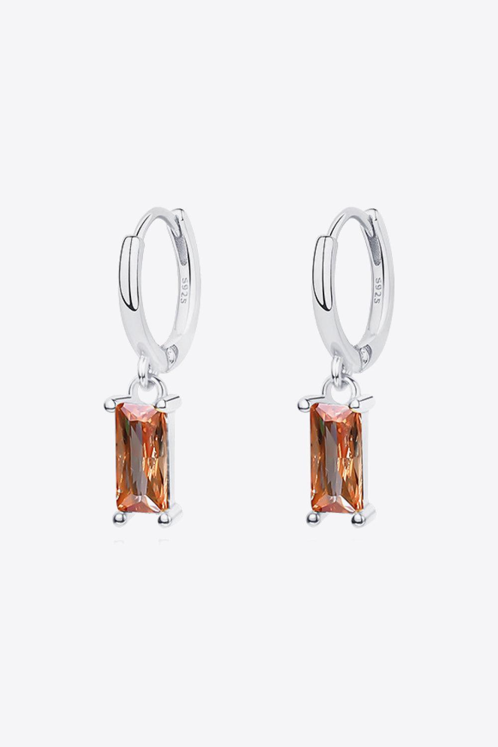 Retro 925 Sterling Silver Cubic Zirconia Drop Earrings BLUE ZONE PLANET