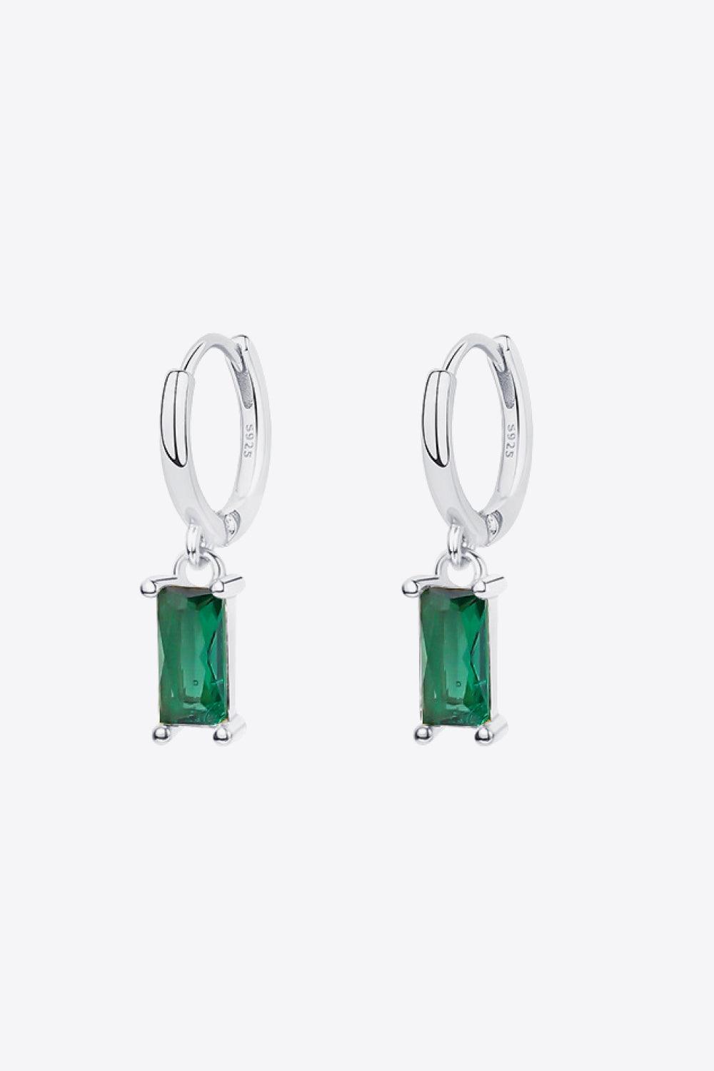 Retro 925 Sterling Silver Cubic Zirconia Drop Earrings BLUE ZONE PLANET