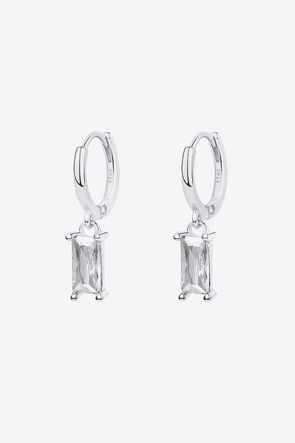 Retro 925 Sterling Silver Cubic Zirconia Drop Earrings BLUE ZONE PLANET