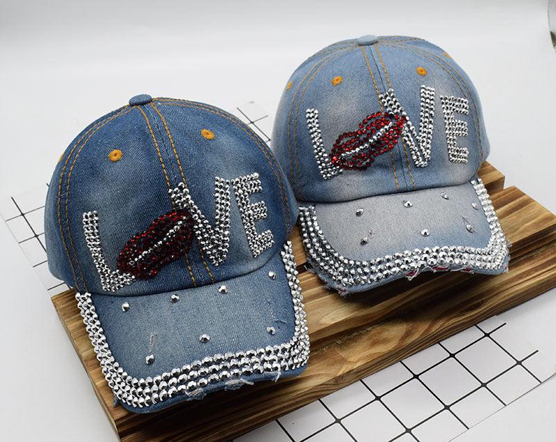 Rhinestone Cowboy Hat Female Peaked Hat Summer Street Blue Zone Planet