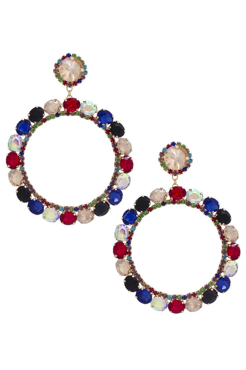 Rhinestone Dangle Earring Blue Zone Planet