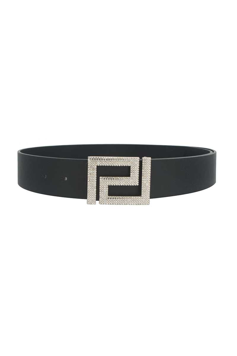Rhinestone Pave Geo Shape Belt Blue Zone Planet