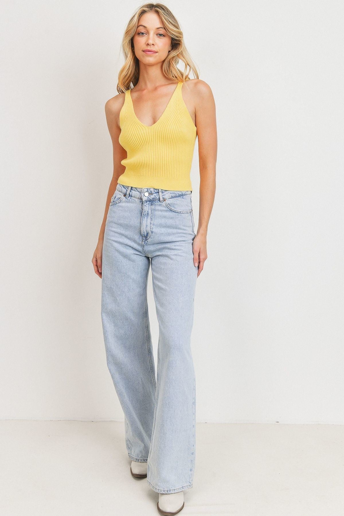 Rib Knit Sleeveless Top Blue Zone Planet