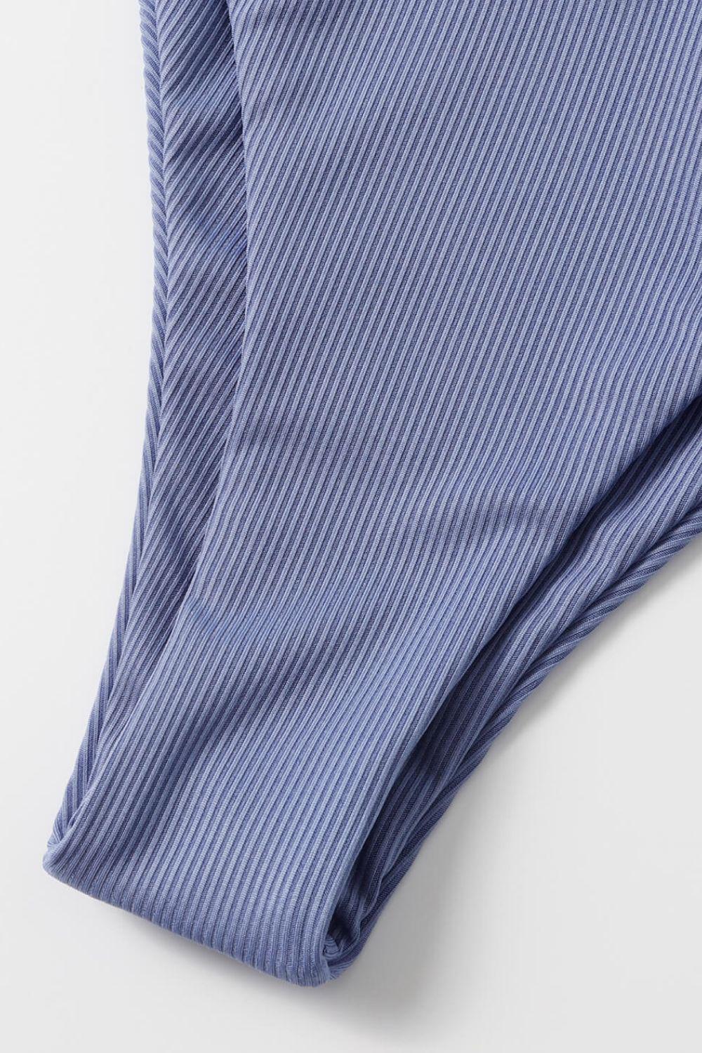 Ribbed High Cut Three-Piece Swim Set BLUE ZONE PLANET