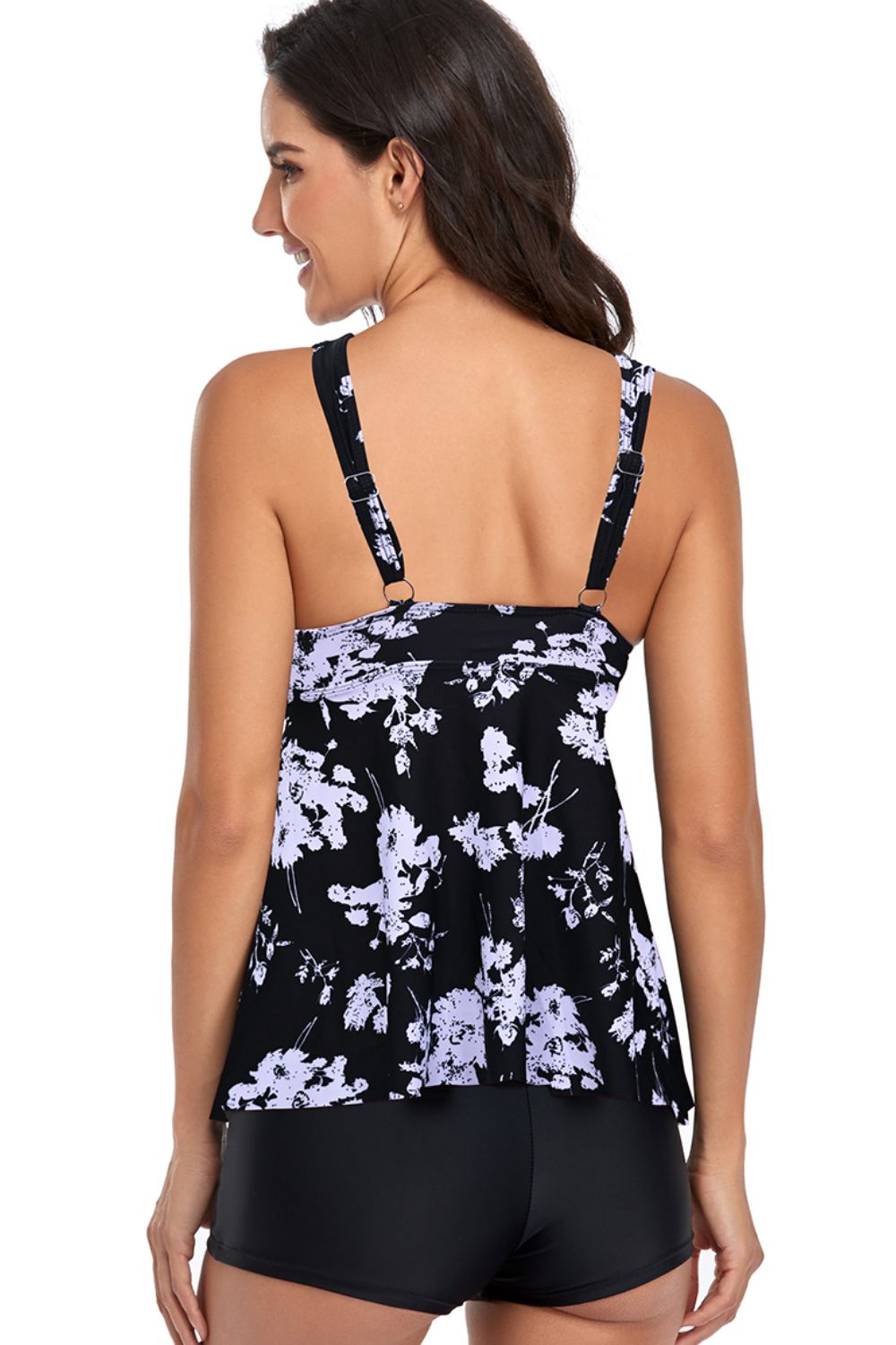 Blue Zone Planet | Ring Detail Strappy Neck Tankini Set BLUE ZONE PLANET