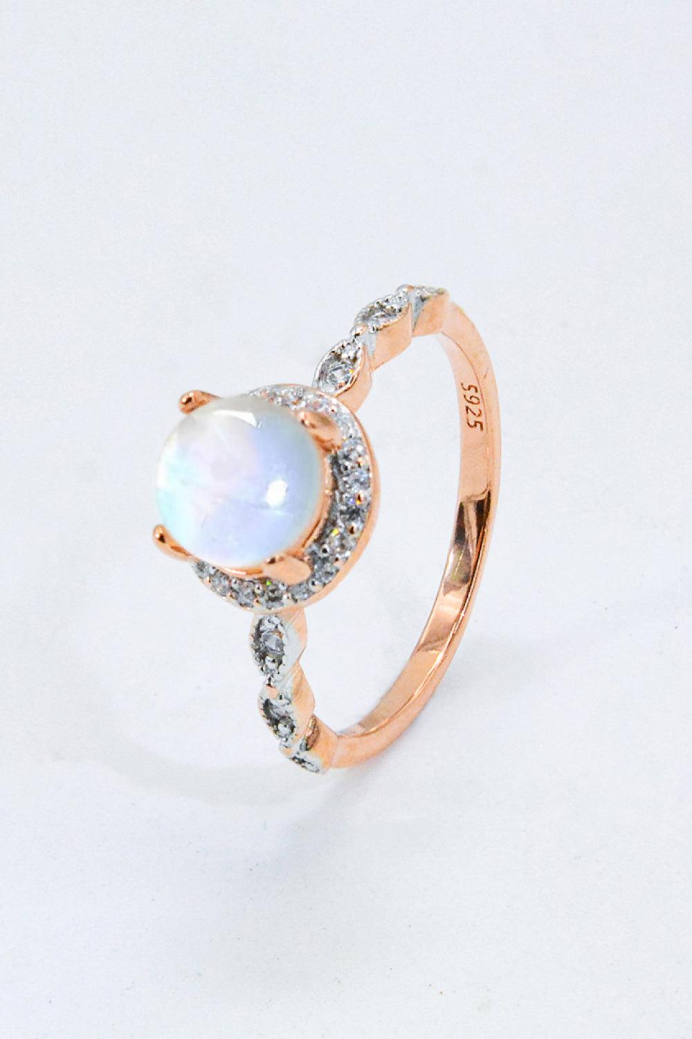 Round Moonstone Ring BLUE ZONE PLANET