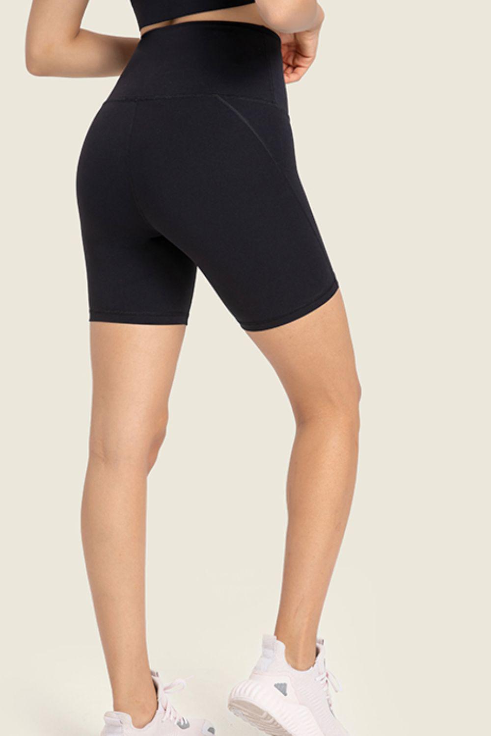 Seamless High-Rise Wide Waistband Biker Shorts BLUE ZONE PLANET