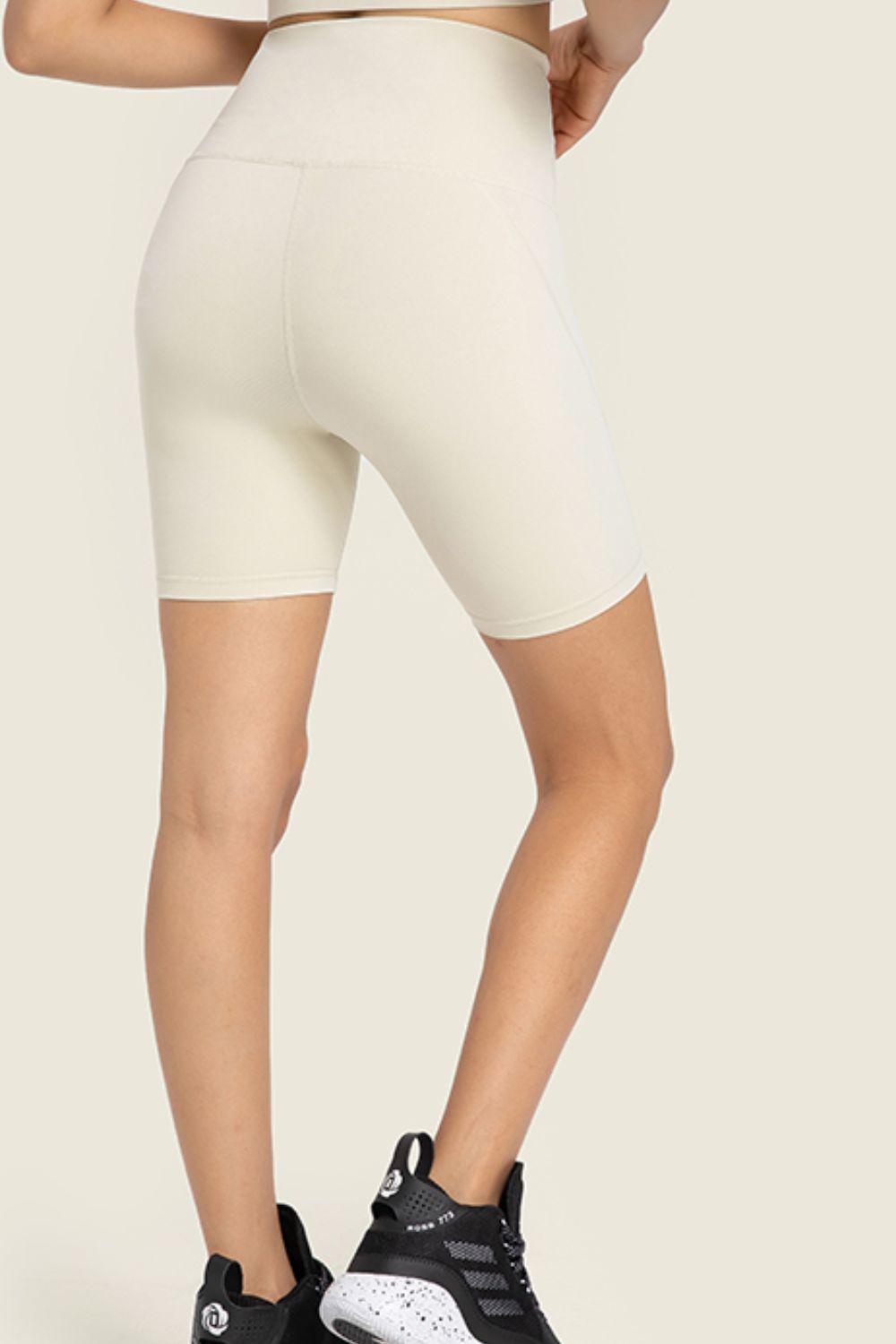 Seamless High-Rise Wide Waistband Biker Shorts BLUE ZONE PLANET