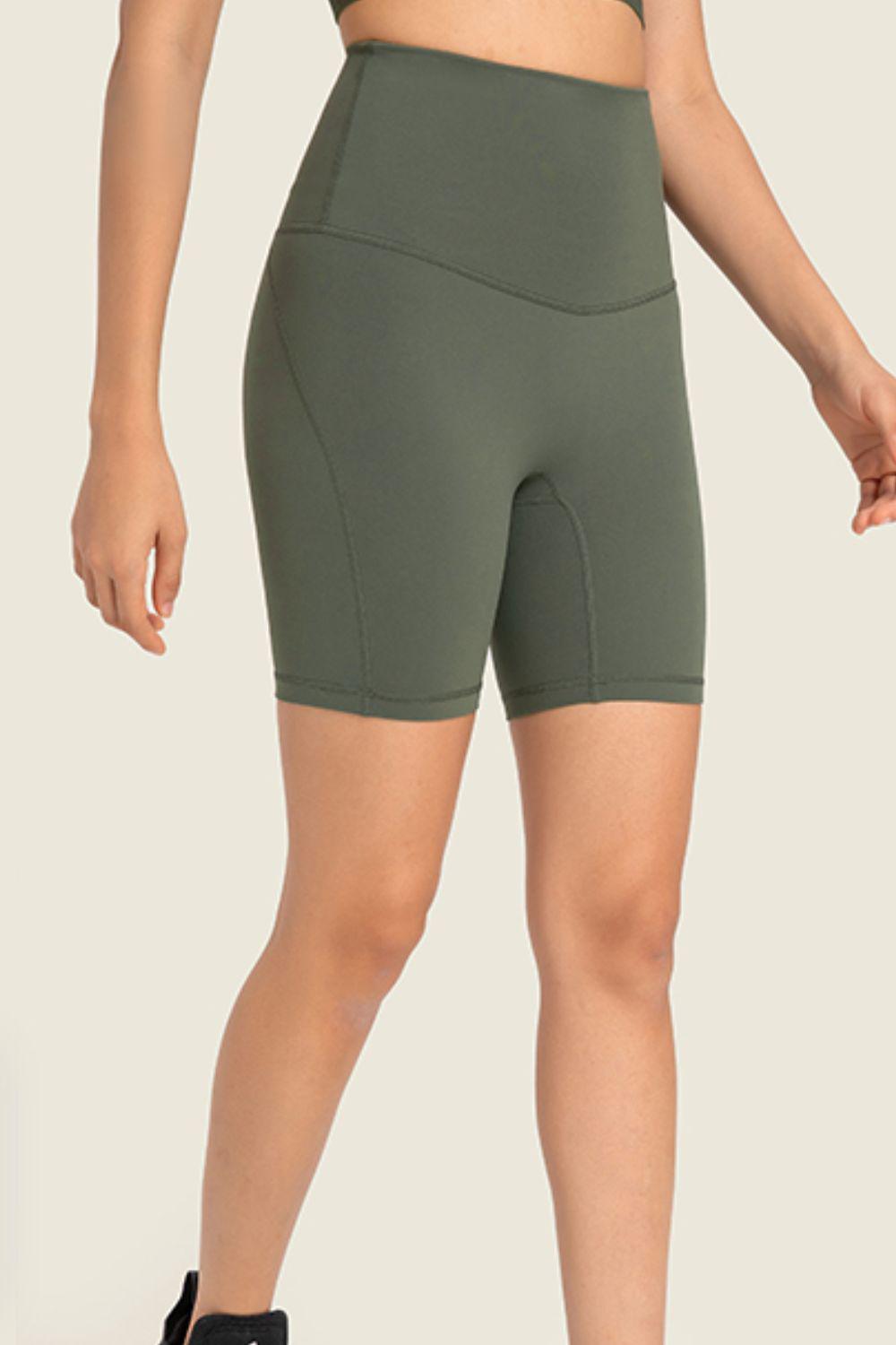 Seamless High-Rise Wide Waistband Biker Shorts BLUE ZONE PLANET