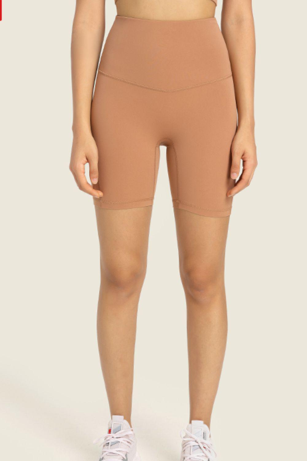 Seamless High-Rise Wide Waistband Biker Shorts BLUE ZONE PLANET
