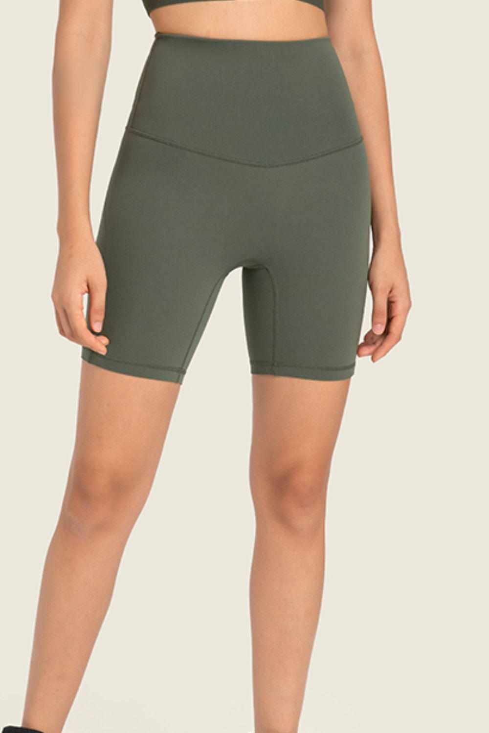 Seamless High-Rise Wide Waistband Biker Shorts BLUE ZONE PLANET