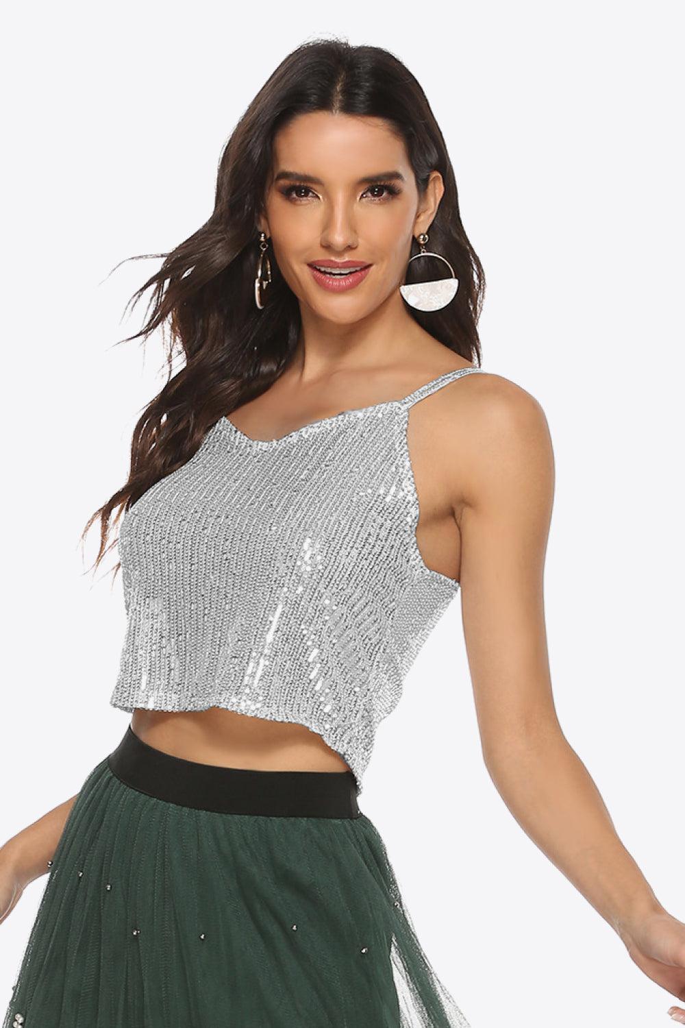Sequin Cropped Cami BLUE ZONE PLANET