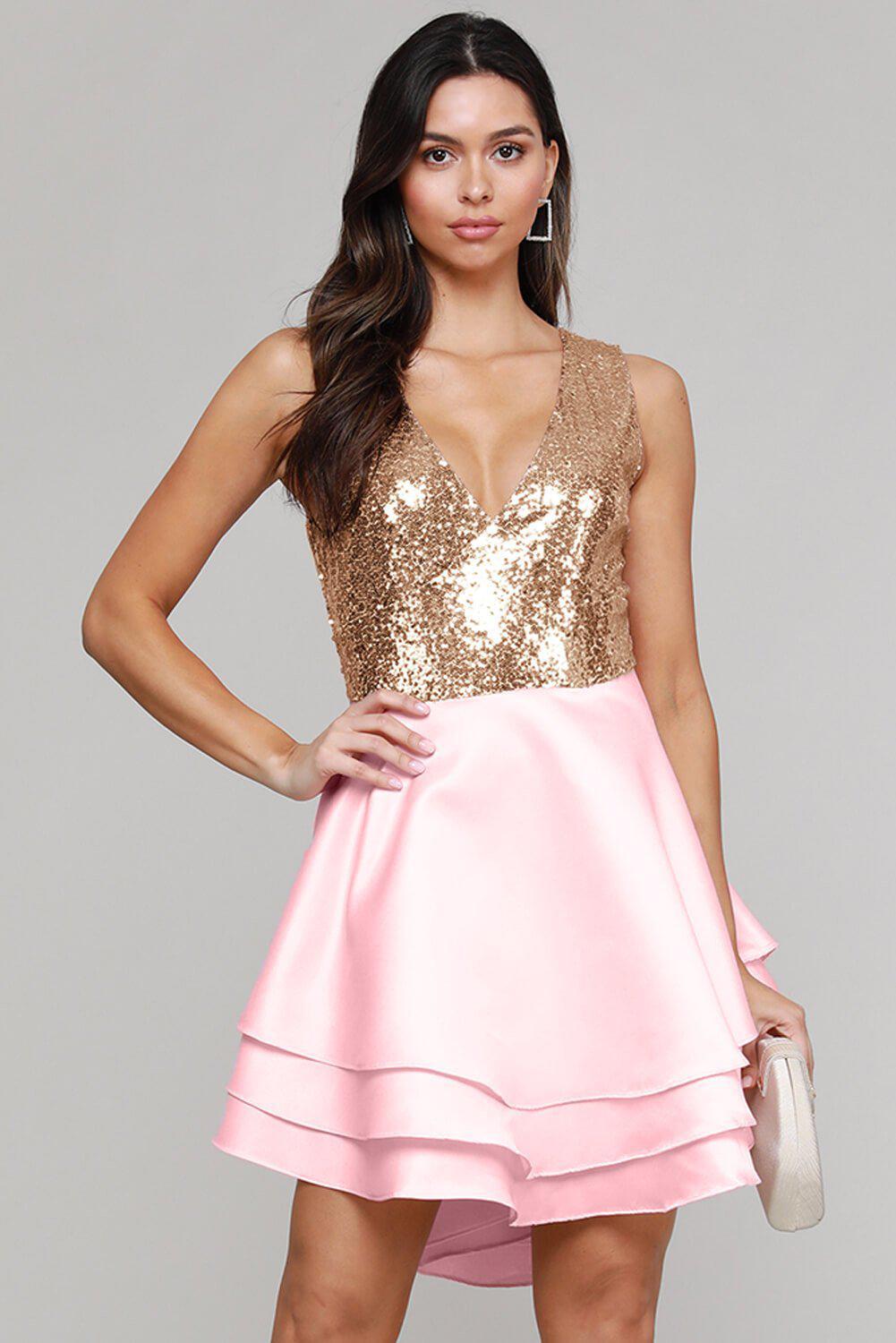 Sequin Multi Layer Skater Dress BLUE ZONE PLANET